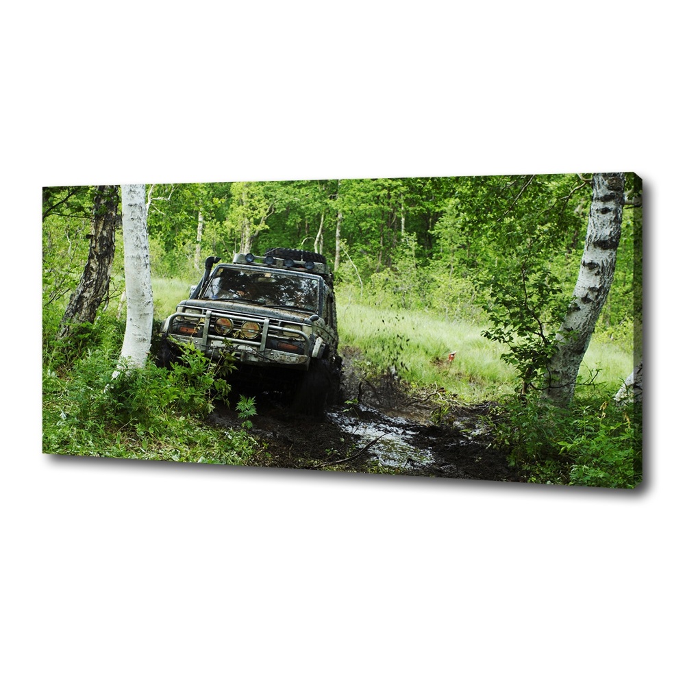 Tableau sur toile Jeep dans la forêt