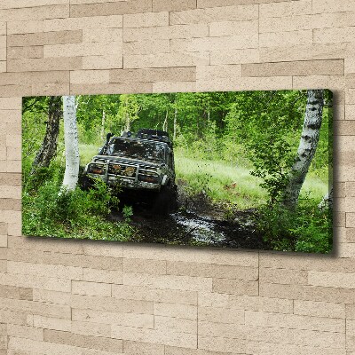 Tableau sur toile Jeep dans la forêt