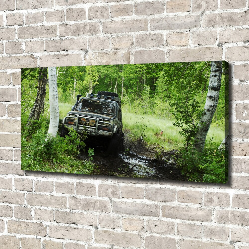 Tableau sur toile Jeep dans la forêt