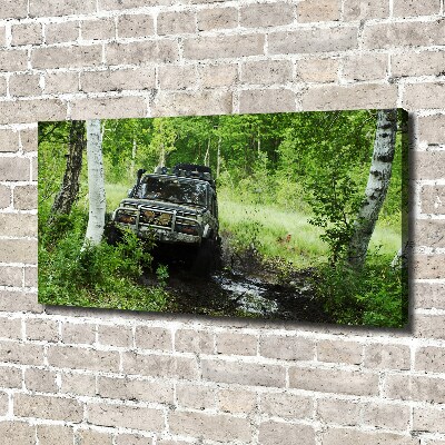 Tableau sur toile Jeep dans la forêt