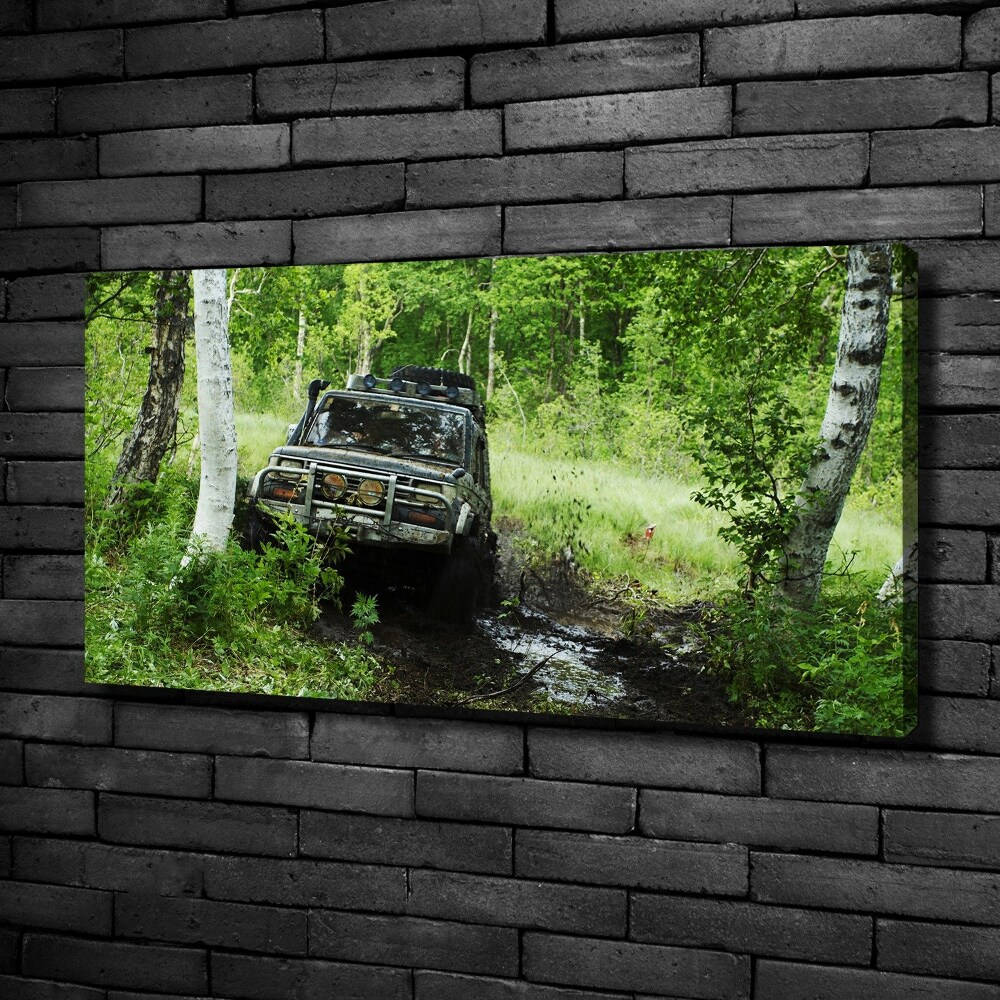 Tableau sur toile Jeep dans la forêt