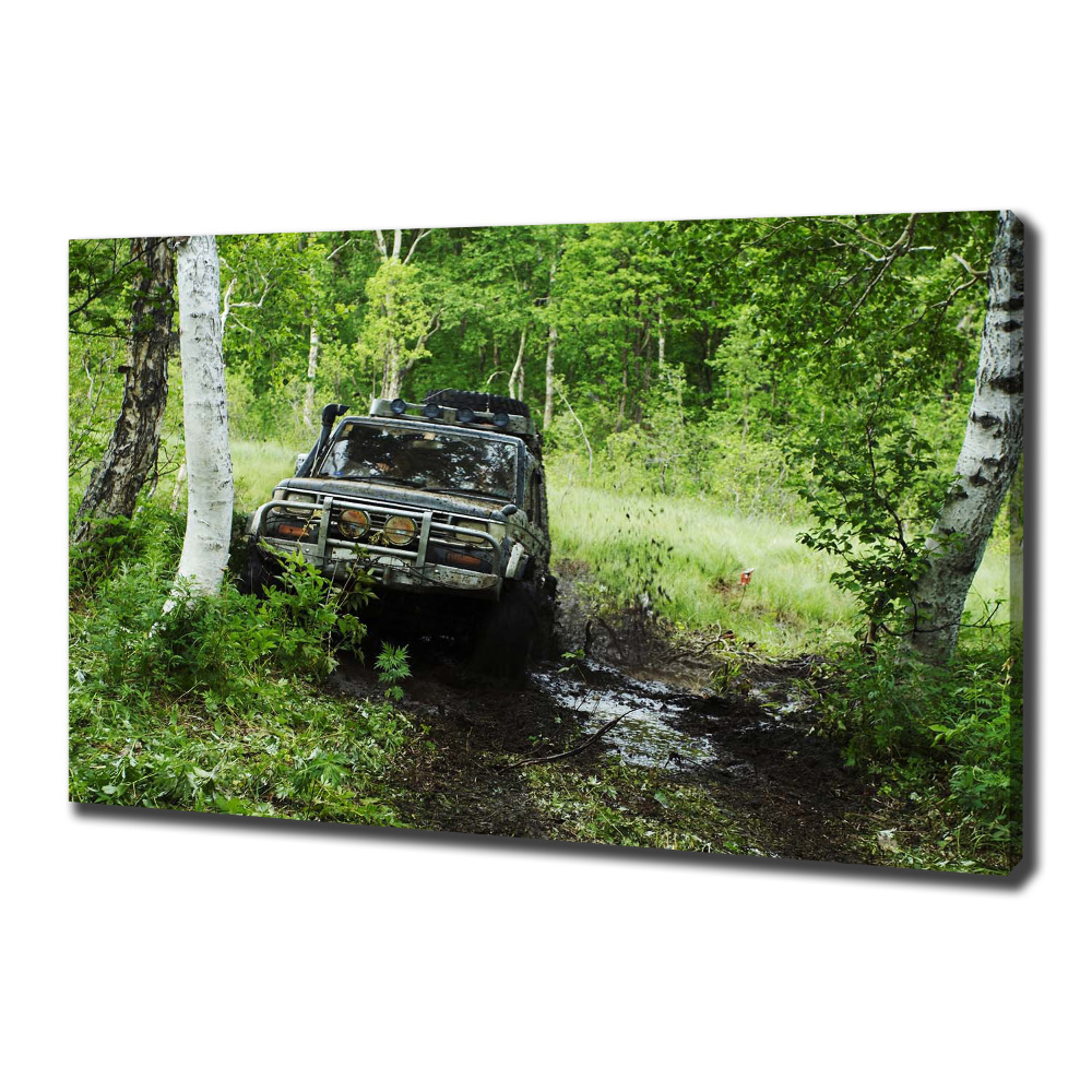 Tableau sur toile Jeep dans la forêt