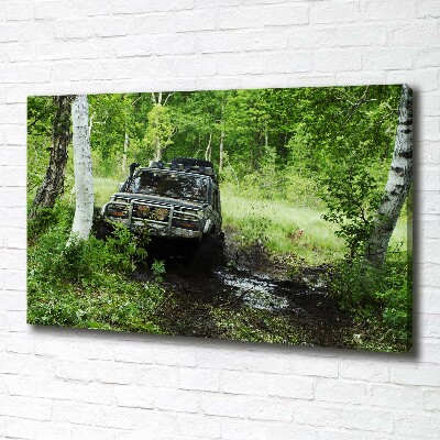 Tableau sur toile Jeep dans la forêt