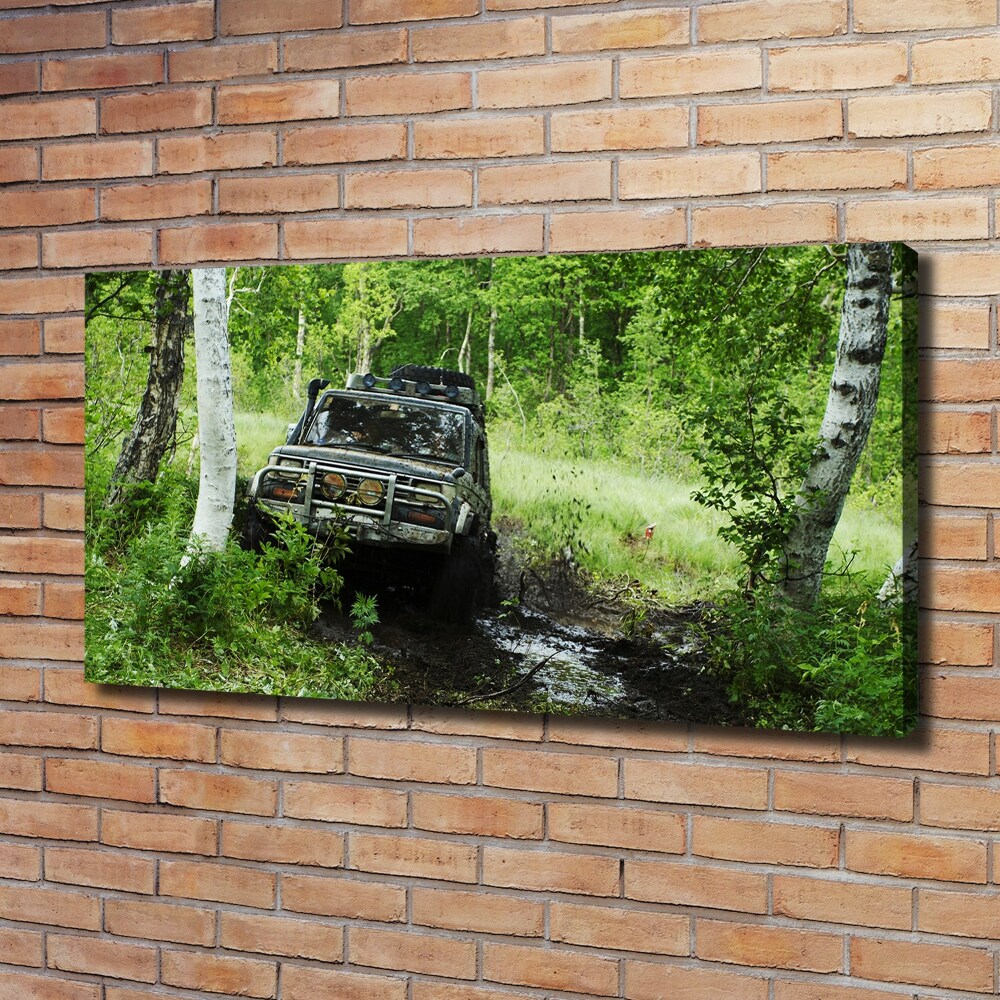 Tableau sur toile Jeep dans la forêt