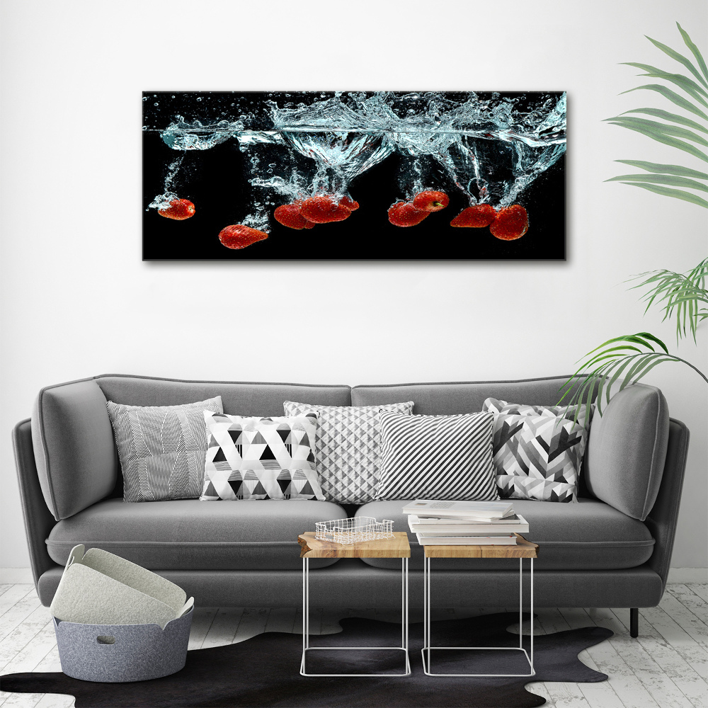 Tableau sur toile Fraises sous l'eau