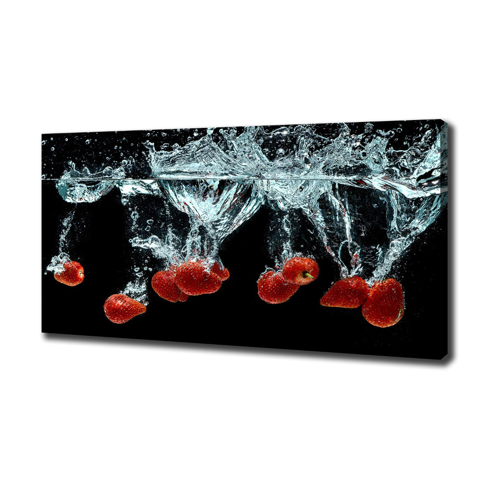 Tableau sur toile Fraises sous l'eau