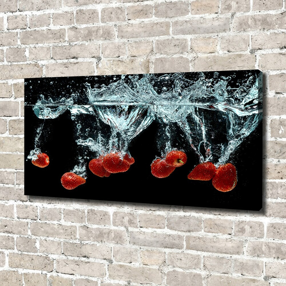 Tableau sur toile Fraises sous l'eau