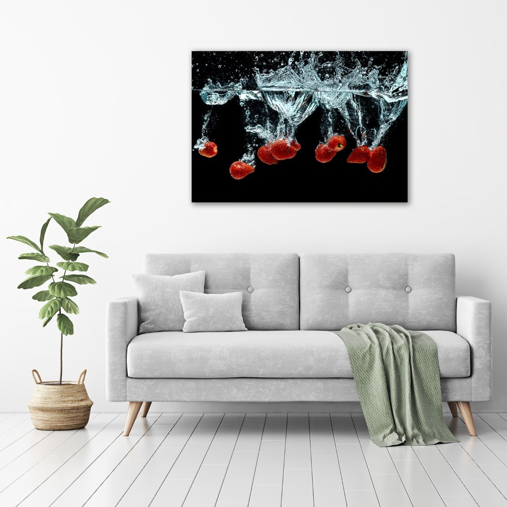 Tableau sur toile Fraises sous l'eau