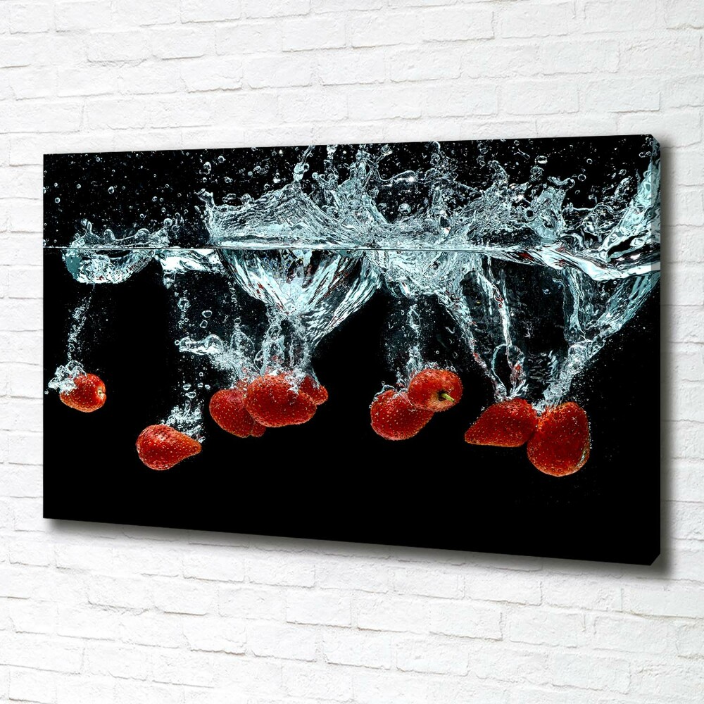 Tableau sur toile Fraises sous l'eau