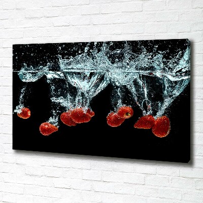 Tableau sur toile Fraises sous l'eau