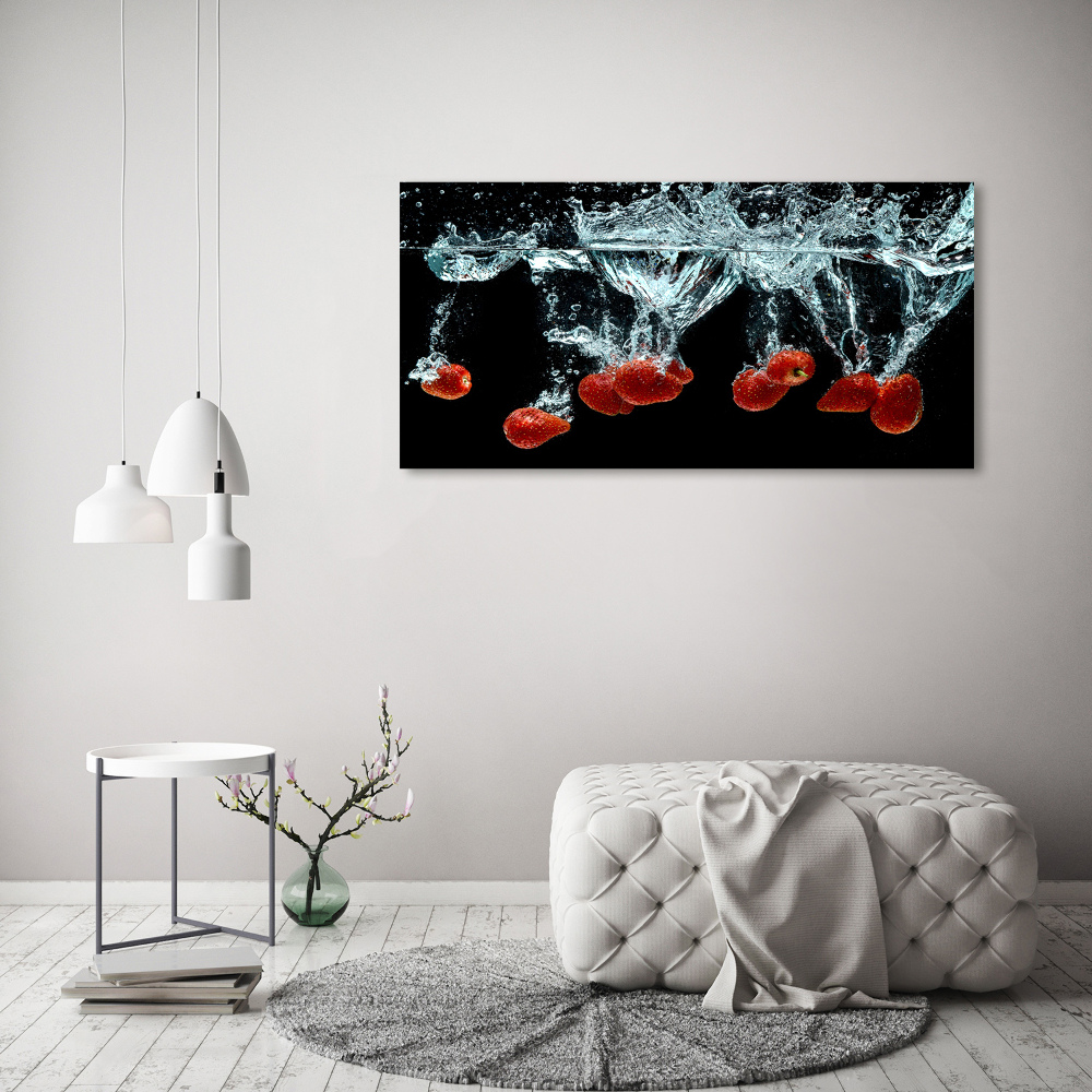 Tableau sur toile Fraises sous l'eau