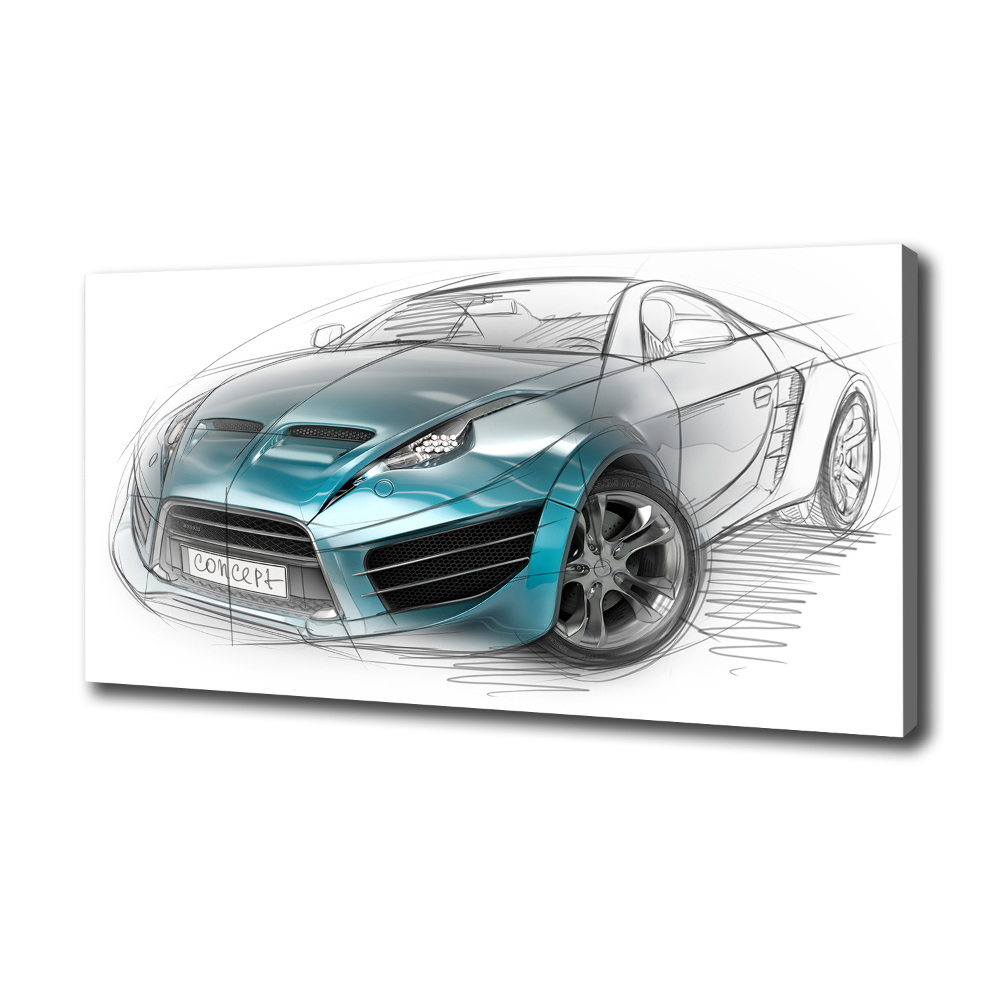 Tableau mural sur toile Croquis d'une voiture