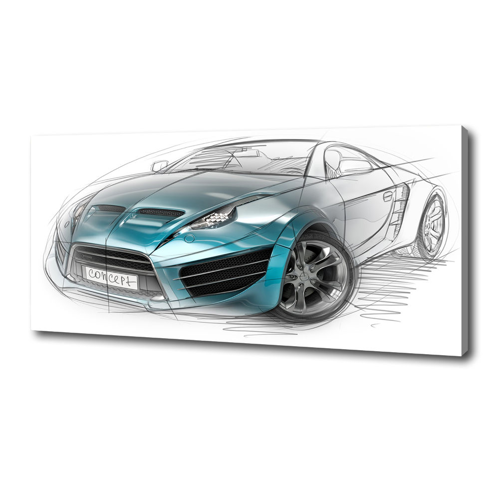 Tableau mural sur toile Croquis d'une voiture