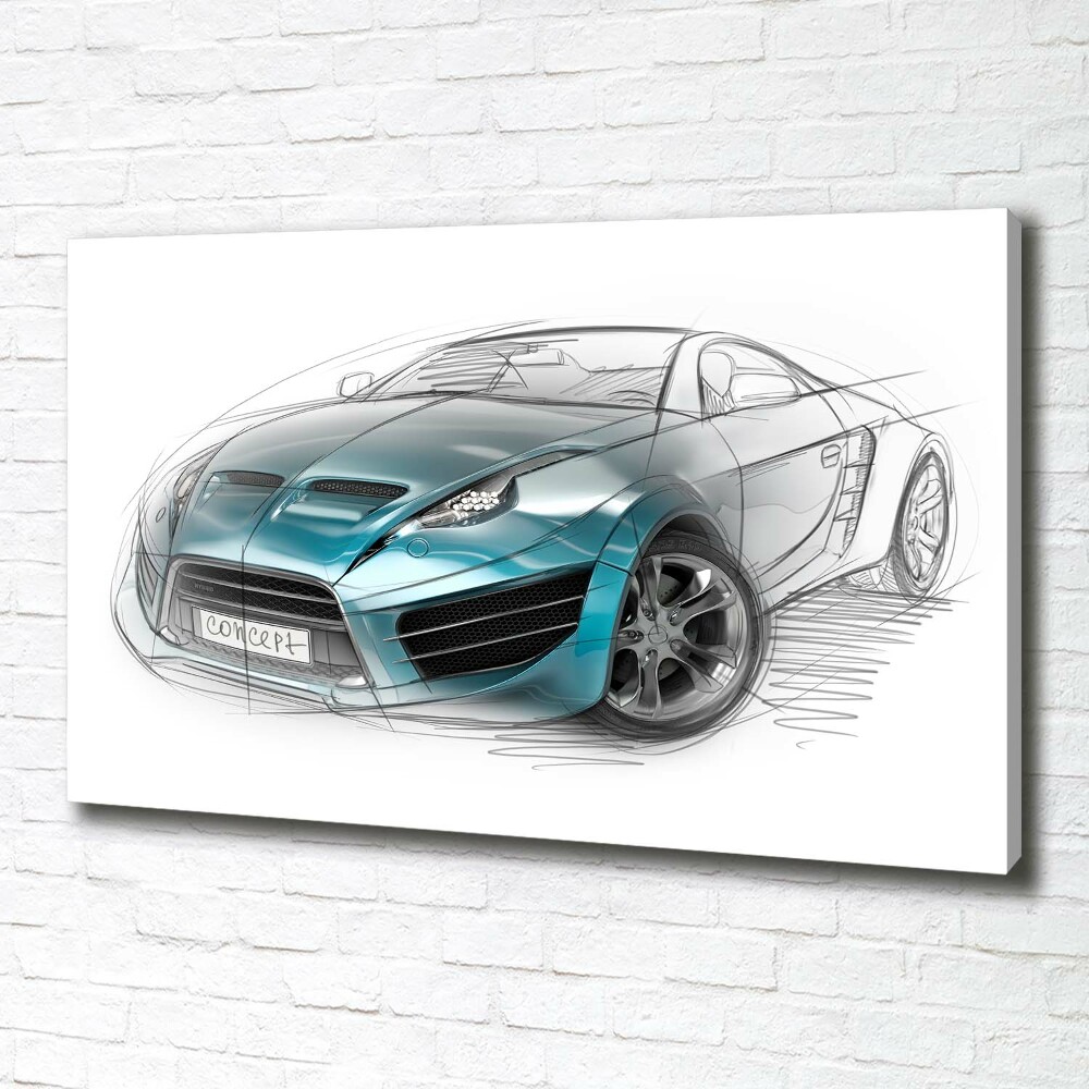 Tableau mural sur toile Croquis d'une voiture