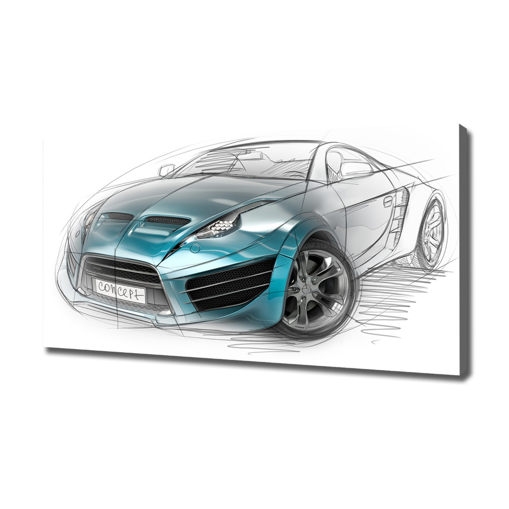 Tableau mural sur toile Croquis d'une voiture