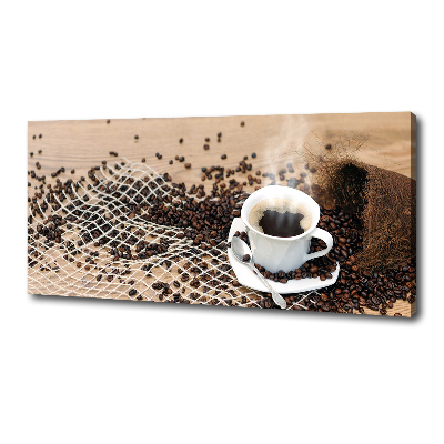 Tableau toile imprimée Café et grains de café