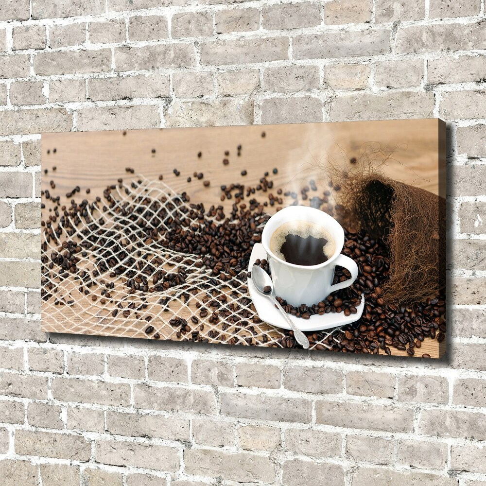 Tableau toile imprimée Café et grains de café