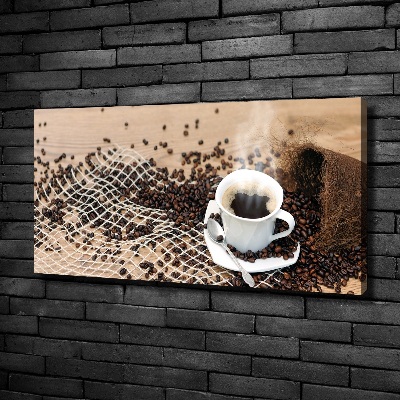 Tableau toile imprimée Café et grains de café