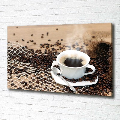 Tableau toile imprimée Café et grains de café