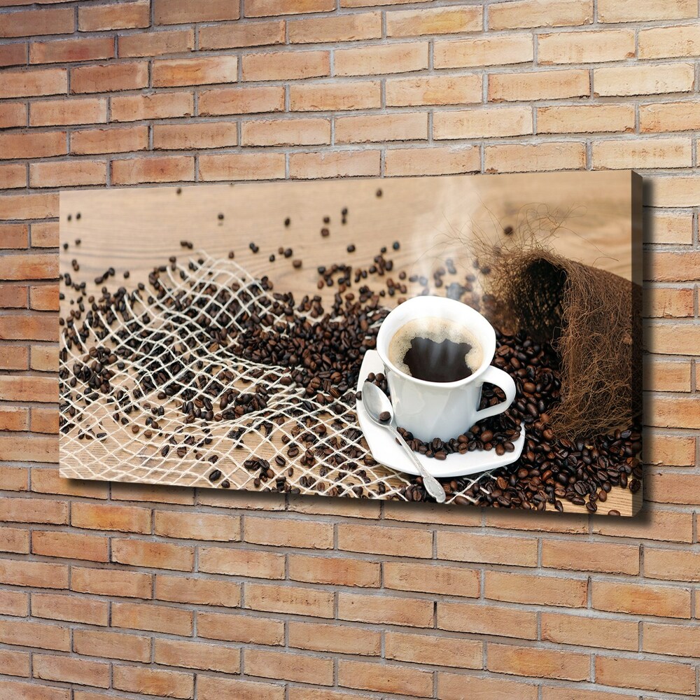 Tableau toile imprimée Café et grains de café