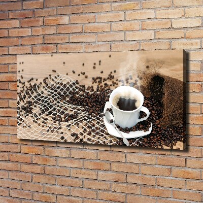 Tableau toile imprimée Café et grains de café