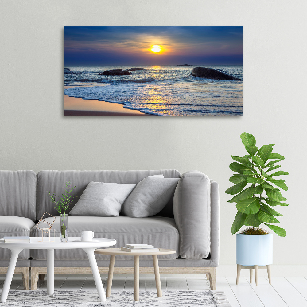 Tableau photo sur toile Coucher de soleil sur la mer