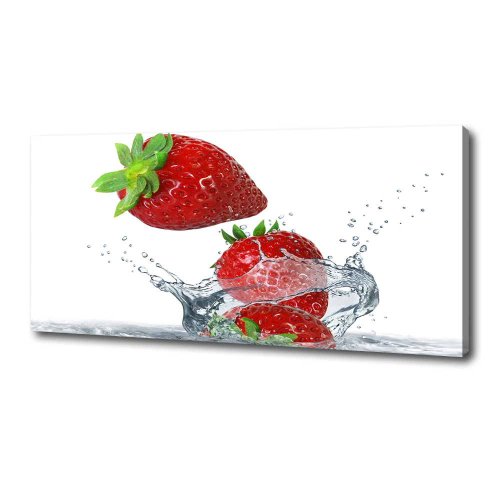 Tableau imprimé sur toile Fraises et eau