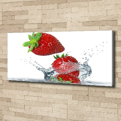 Tableau imprimé sur toile Fraises et eau