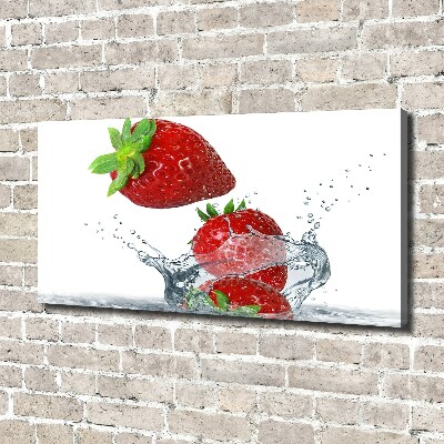 Tableau imprimé sur toile Fraises et eau