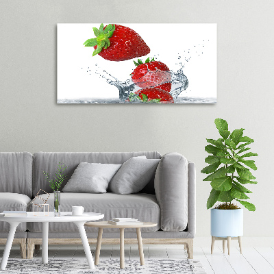 Tableau imprimé sur toile Fraises et eau