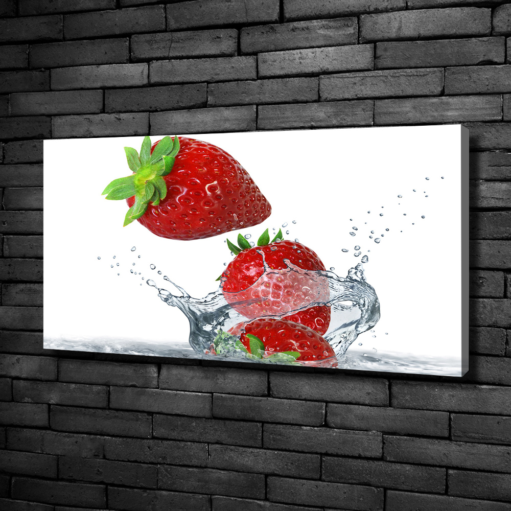 Tableau imprimé sur toile Fraises et eau