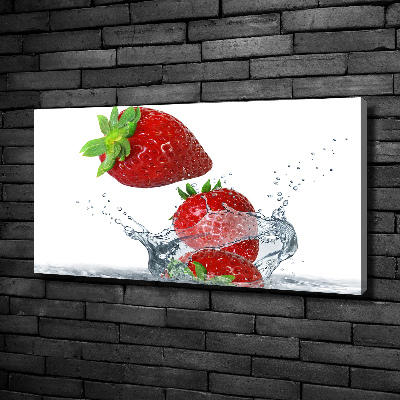 Tableau imprimé sur toile Fraises et eau