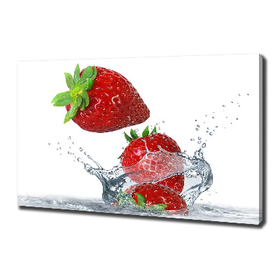 Tableau imprimé sur toile Fraises et eau