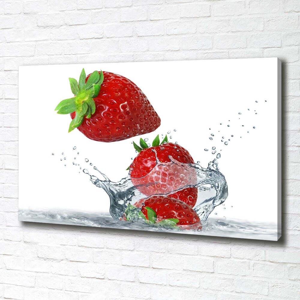 Tableau imprimé sur toile Fraises et eau