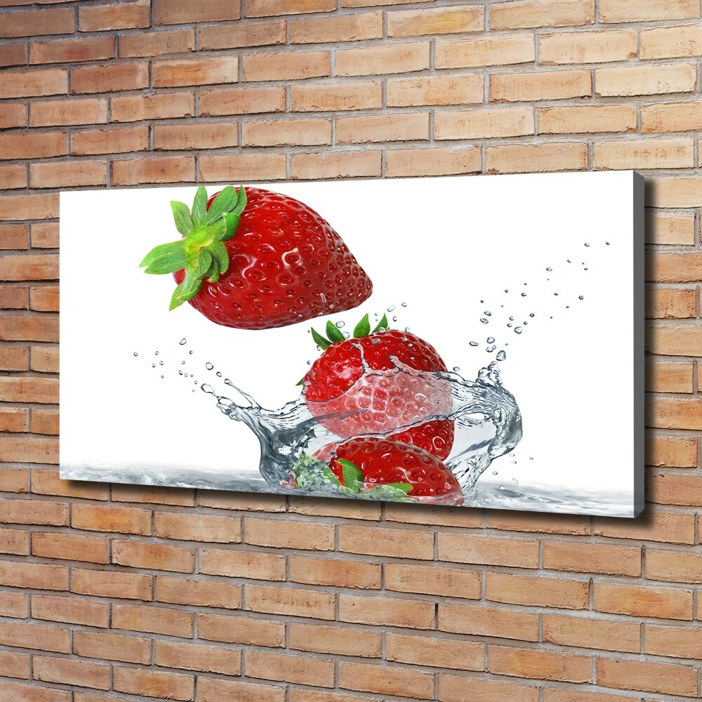 Tableau imprimé sur toile Fraises et eau