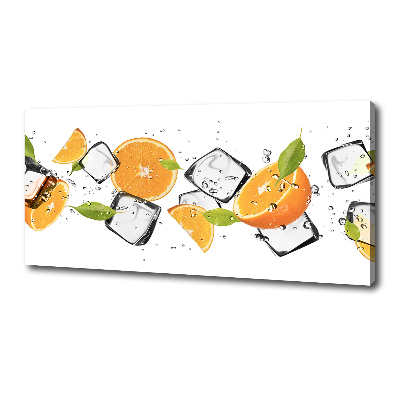 Tableau mural sur toile Oranges avec glace