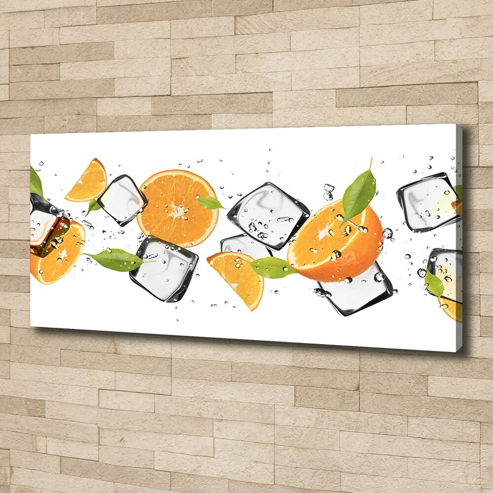 Tableau mural sur toile Oranges avec glace