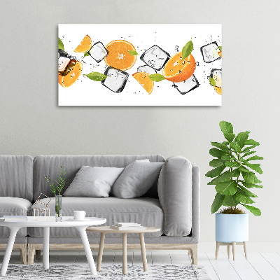 Tableau mural sur toile Oranges avec glace