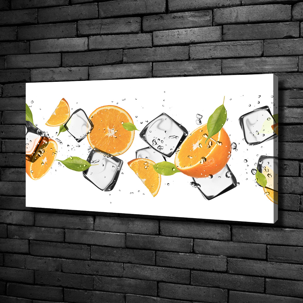 Tableau mural sur toile Oranges avec glace