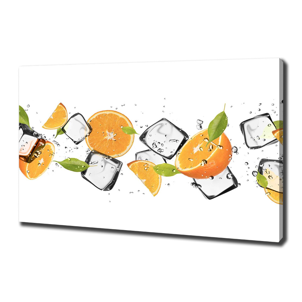 Tableau mural sur toile Oranges avec glace