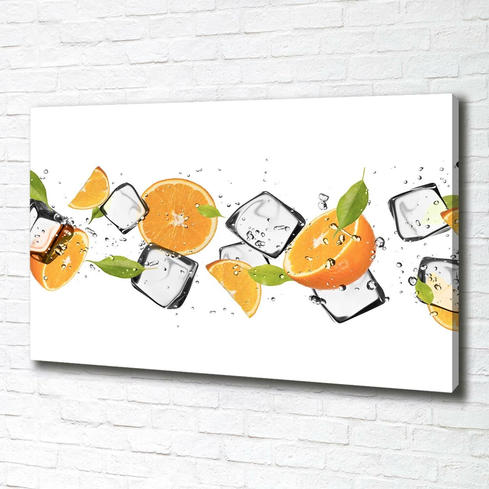 Tableau mural sur toile Oranges avec glace