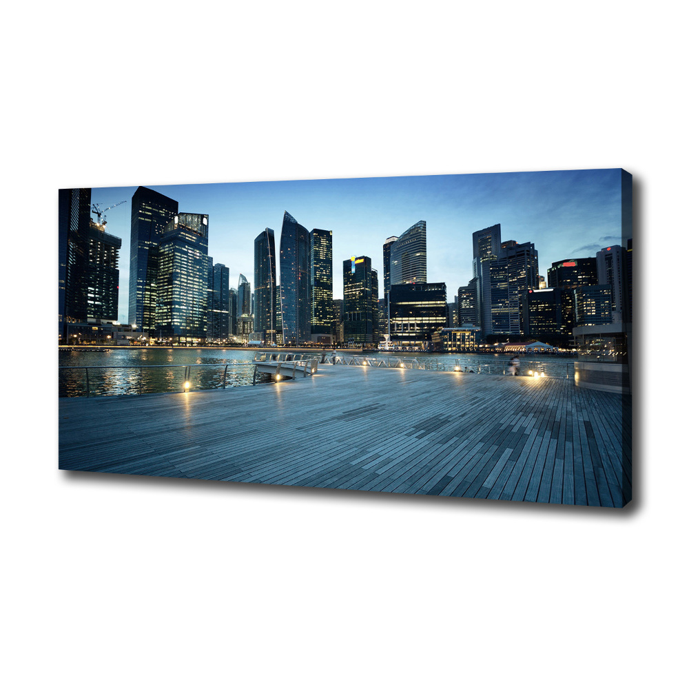 Tableau photo sur toile Singapour de nuit