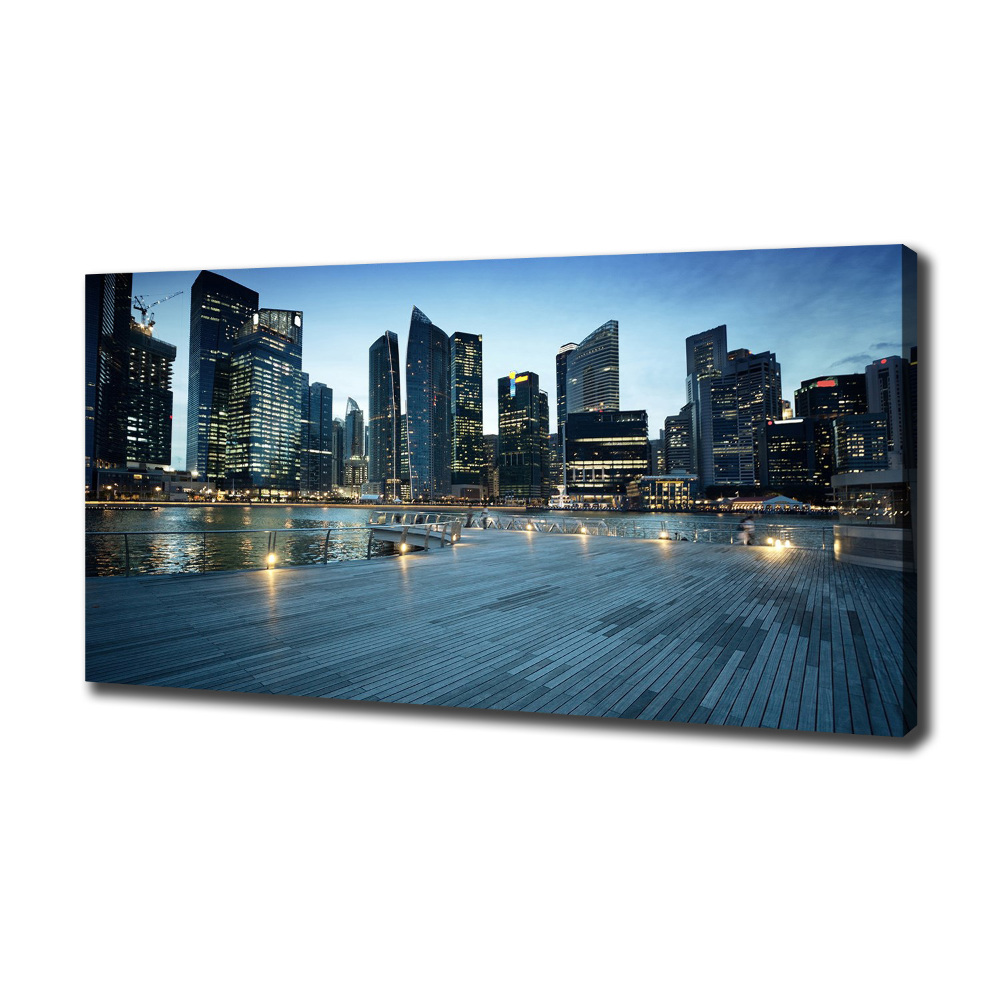 Tableau photo sur toile Singapour de nuit