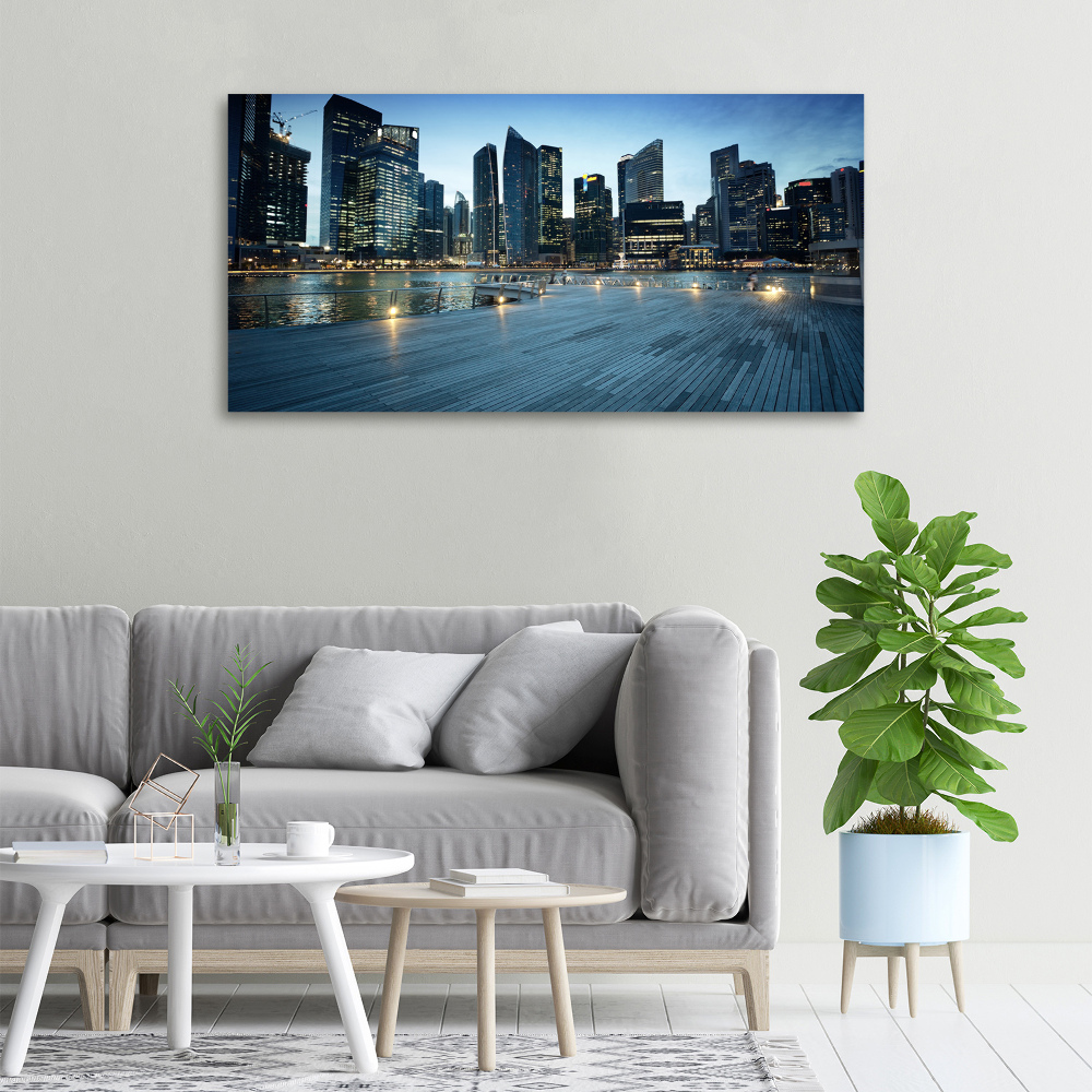 Tableau photo sur toile Singapour de nuit