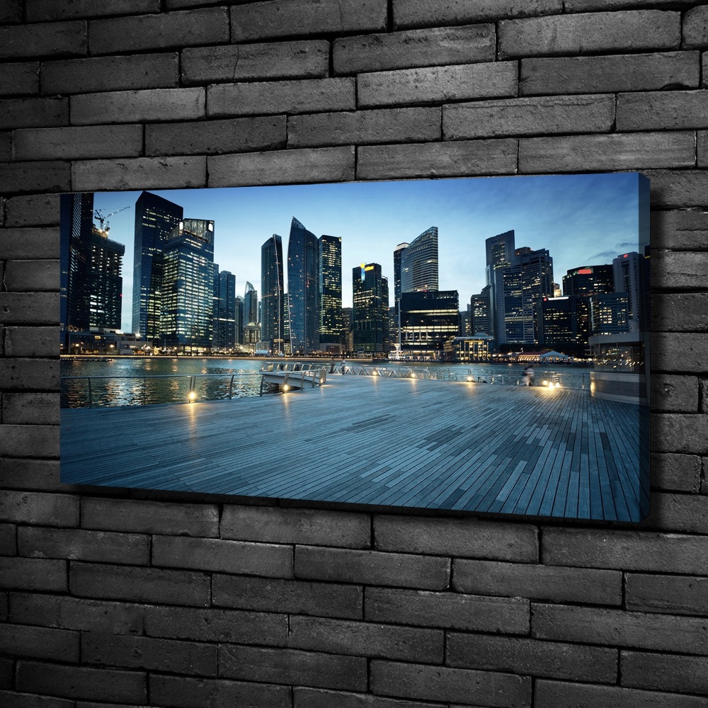 Tableau photo sur toile Singapour de nuit