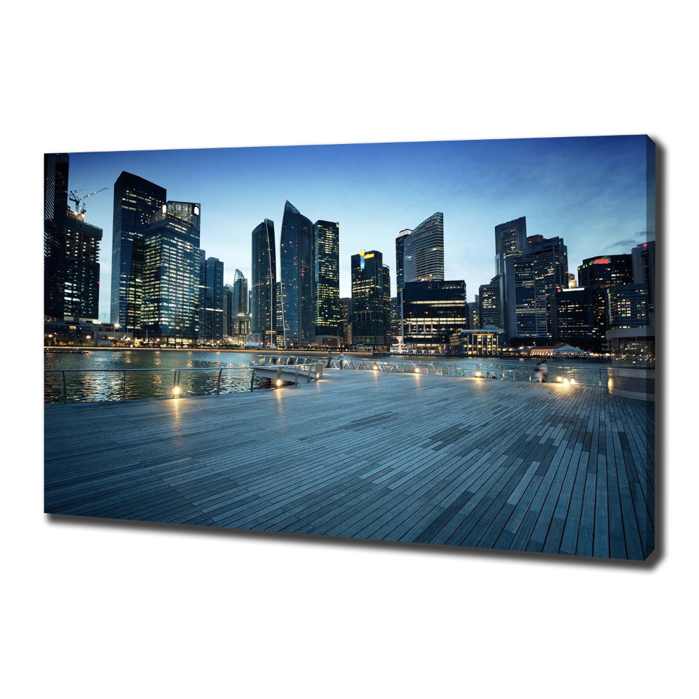 Tableau photo sur toile Singapour de nuit