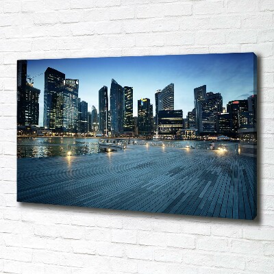 Tableau photo sur toile Singapour de nuit