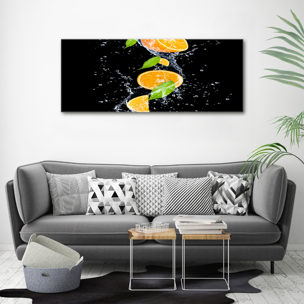 Tableau sur toile Oranges et eau