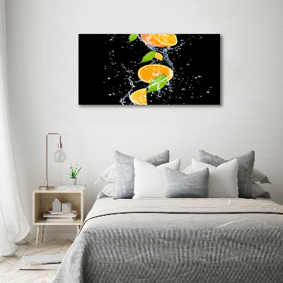 Tableau sur toile Oranges et eau