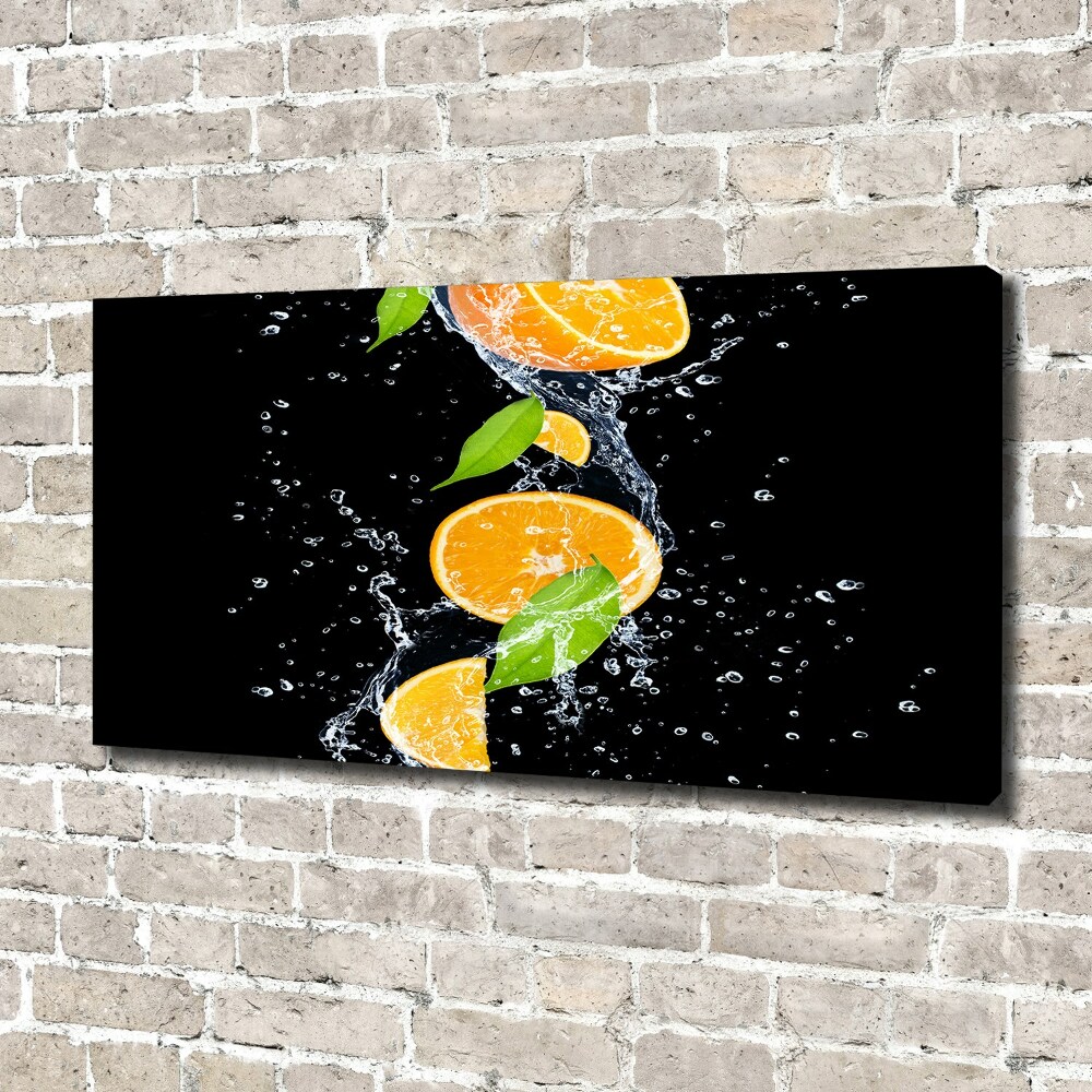 Tableau sur toile Oranges et eau